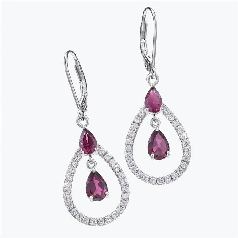 Rhodolite Roses Earrings